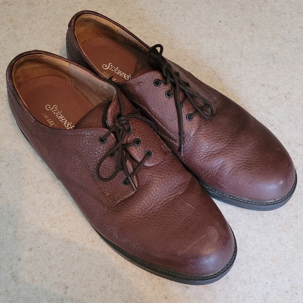 St Johns Bay Brown Leather Oxford Shoes Mens 13 Comfort Ortholite Dri Lex